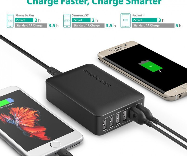 Сетевое зарядное устройство RAVPOWER RP-PC029 6-Port Charging Station Black (RP-PC029BK)